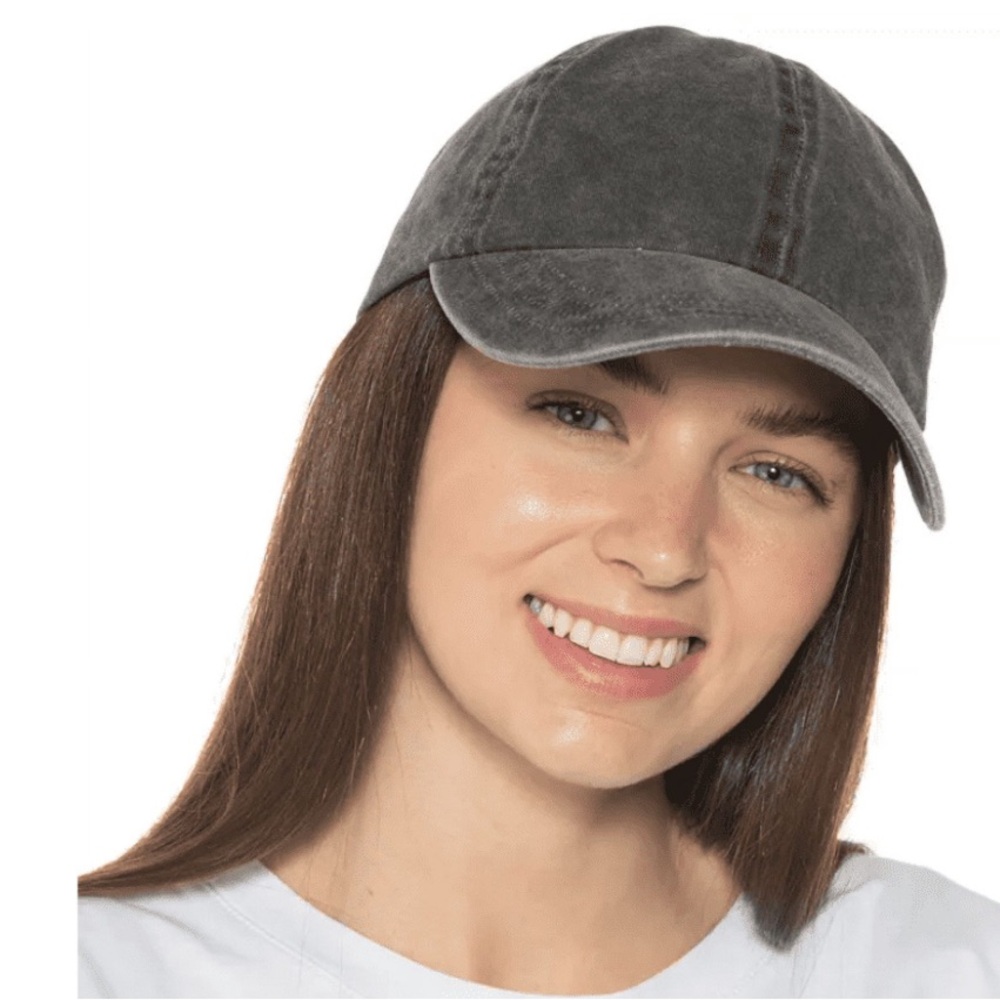 🆕 Jenni Women's Baseball Hat Washed Black Adjustable